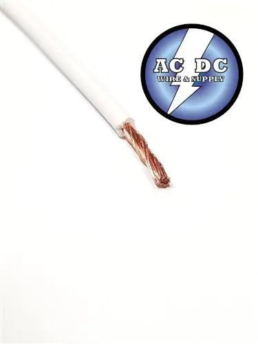 WHITE 8 GAUGE GXL AUTOMOTIVE HIGH TEMP COPPER WIRE AC/DC WIRE AND SUPPLY