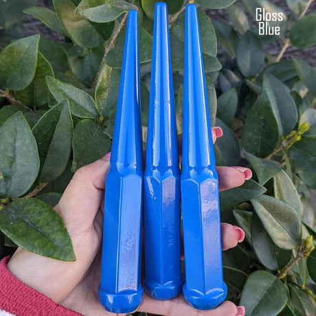 32 Pc 14x1.5 Spike Lug Nuts 6" Tall - Powder Coated - Various Colors