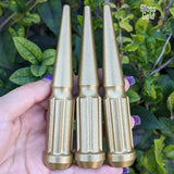32 Pc 14x1.5 7-Spline Spike Lug Nuts 4.5" Tall - Powder Coated + Key Socket