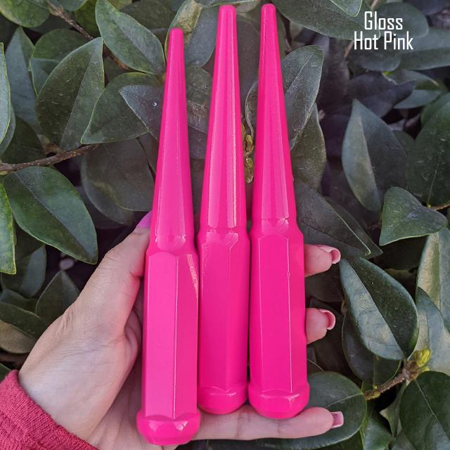 1 Pc 14x1.5 Spike Lug Nuts 6" Tall - Powder Coated - Various Colors