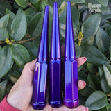24 Pc 14x1.5 Spike Lug Nuts 6" Tall - Powder Coated - Various Colors