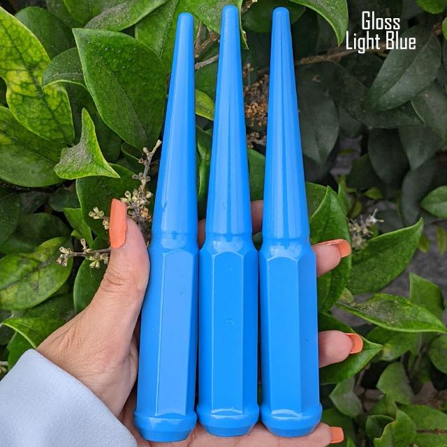 1 Pc 14x1.5 Spike Lug Nuts 6" Tall - Powder Coated - Various Colors