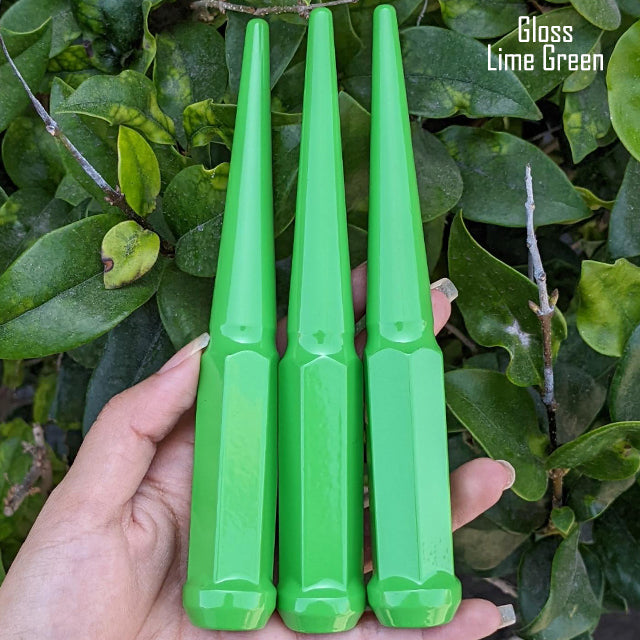 1 Pc 14x1.5 Spike Lug Nuts 6" Tall - Powder Coated - Various Colors