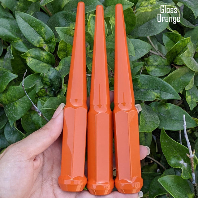 1 Pc 14x1.5 Spike Lug Nuts 6" Tall - Powder Coated - Various Colors