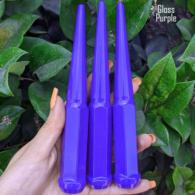 1 Pc 14x1.5 Spike Lug Nuts 6" Tall - Powder Coated - Various Colors