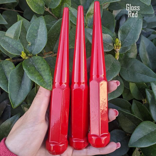 1 Pc 14x1.5 Spike Lug Nuts 6" Tall - Powder Coated - Various Colors