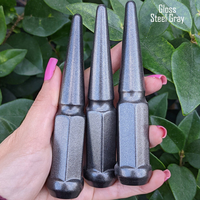 24 Pc 14x1.5 Spike Lug Nuts 4.5" Tall - Powder Coated - Various Colors