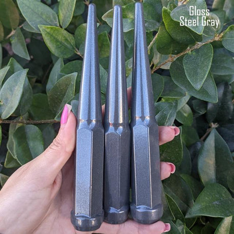 32 Pc 14x1.5 Spike Lug Nuts 6" Tall - Powder Coated - Various Colors