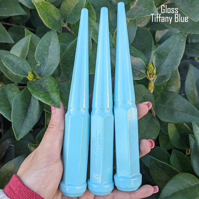 1 Pc 14x1.5 Spike Lug Nuts 6" Tall - Powder Coated - Various Colors