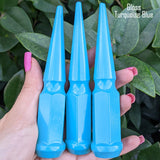 24 Pc 14x1.5 Spike Lug Nuts 4.5" Tall - Powder Coated - Various Colors