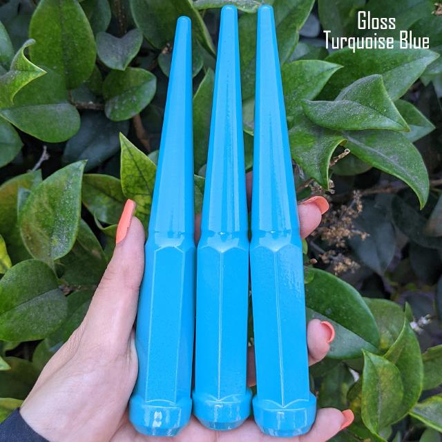 1 Pc 14x1.5 Spike Lug Nuts 6" Tall - Powder Coated - Various Colors