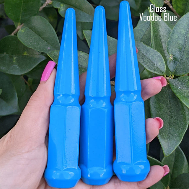 32 Pc 14x1.5 Spike Lug Nuts 4.5" Tall - Powder Coated - Various Colors