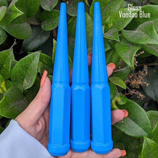 1 Pc 14x1.5 Spike Lug Nuts 6" Tall - Powder Coated - Various Colors