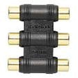 Gold plated Triple Phono plug Coupler 2740898 TekShack