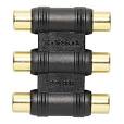 Gold plated Triple Phono plug Coupler 2740898 TekShack