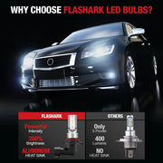 H10 9145 9140 LED Fog Light Bulbs 6000K 1900LM | 2 Bulbs Flashark