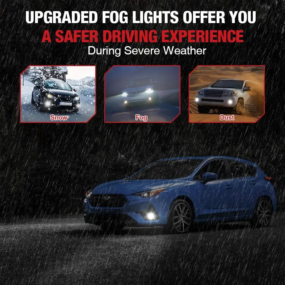 H10/9140/9145 LED Fog Light Bulbs 24W 6000K 4000LM White 2Pcs