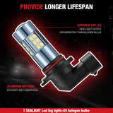 H10/9140/9145 LED Fog Light Bulbs 24W 6000K 4000LM White 2Pcs Flashark