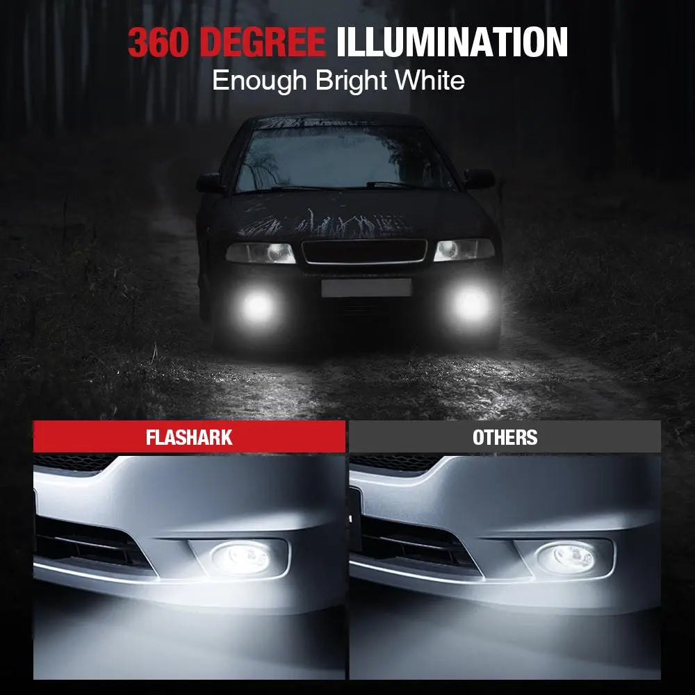 XF1 H11/H8/H16 LED Fog Light Bulbs 40W 6000LM 2Pcs Flashark