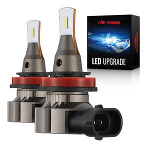 LF1 H11/H8/H16 LED Fog Light Bulbs 6000K 5500LM White 2Pcs Flashark