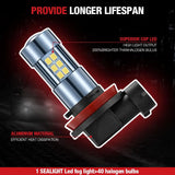 F1 H11/H8/H16 LED Fog Light Bulbs 6000K 4000LM White 2Pcs  for Toyota Camry, Honda Accord, and More Flashark