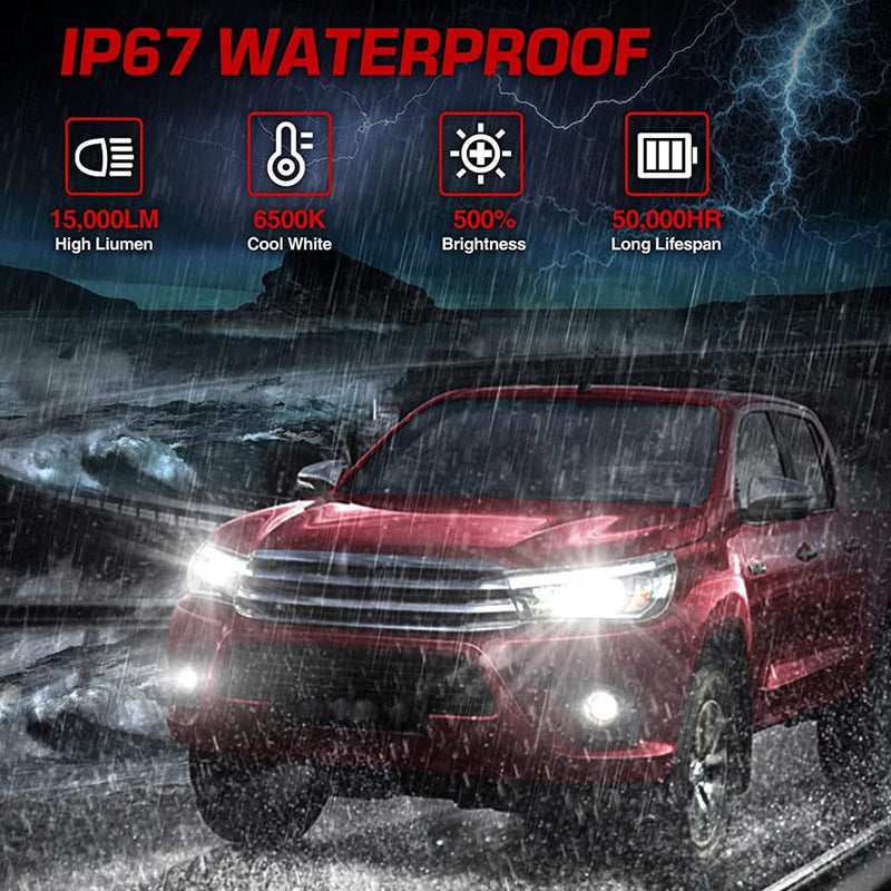 H11 H8 H9 LED Headlight Bulbs 20W 15000LM 6000K | 2 Bulbs for Chevy/Ford/Dodge/Jeep/BMW/Nissan/Toyota/Honda Flashark