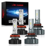 H11 9005 240W 6500K 14000LM White IP68 LED Headlight Bulbs 2Pcs Flashark