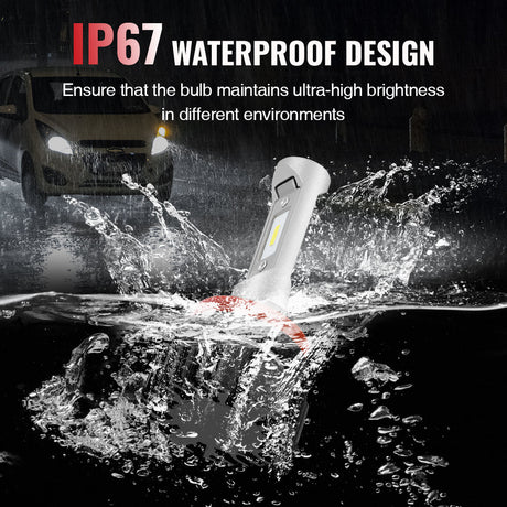 H11 9005 240W 6500K 14000LM White IP68 LED Headlight Bulbs 2Pcs Flashark