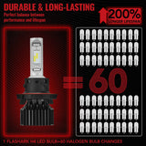 H13/9008 LED Headlight Bulbs 100W 6000K ‎‎14000LM White Dual-function 2Pcs for Chevrolet/Ford/GMC//BMV/Dodge/Honda/Nissan/Jeep Flashark