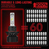H13/9008 LED Headlight Bulbs 100W 6000K ‎‎14000LM White Dual-function 2Pcs for Chevrolet/Ford/GMC//BMV/Dodge/Honda/Nissan/Jeep