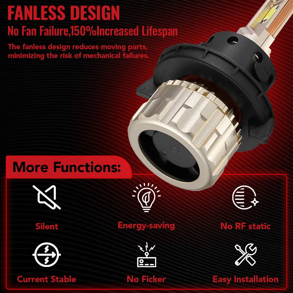H13/9008 LED Headlight Bulbs 110W 6500K ‎‎28000LM White Dual-function 2Pcs for Chevrolet/Ford/GMC//BMV/Dodge/Honda/Nissan/Jeep Flashark