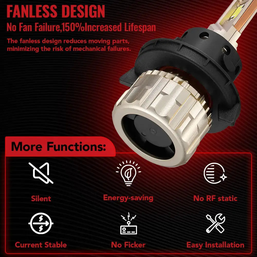 H13/9008 LED Headlight Bulbs 110W 6500K ‎‎28000LM White Dual-function 2Pcs for Chevrolet/Ford/GMC//BMV/Dodge/Honda/Nissan/Jeep