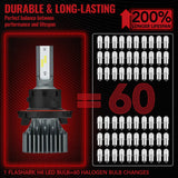 H13/9008 LED Headlight Bulbs 120W 6000K ‎‎14000LM White Dual-function 2Pcs for Chevrolet/Ford/GMC//BMV/Dodge/Honda/Nissan/Jeep Flashark
