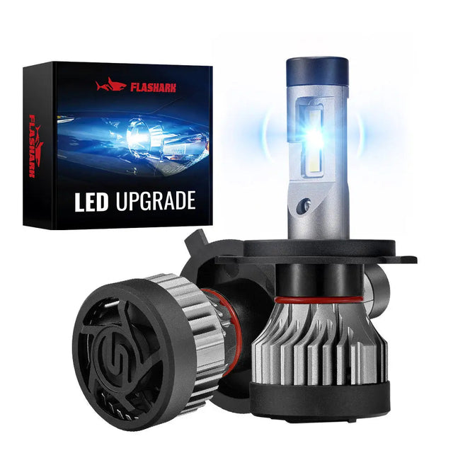 X2 H4/9003/HB2 100W 6500K 18000LM White IP67 LED Headlight Bulbs 2Pcs Flashark