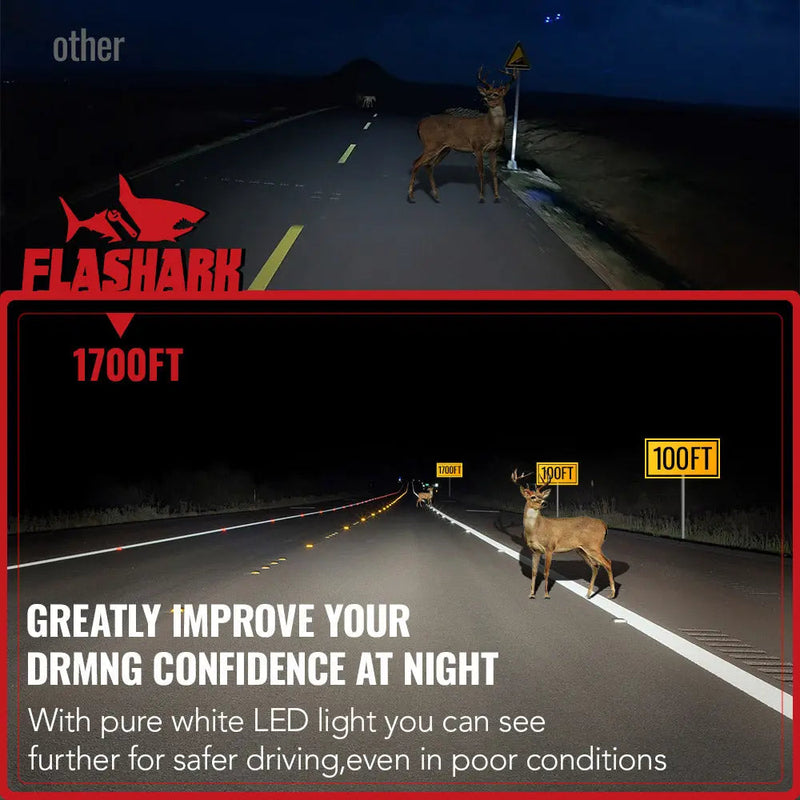 X3S 9003/H4/HB2 100W 6500K 24000LM White IP67 LED Headlight Bulbs 2Pcs Flashark