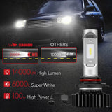 X1 9005/HB3 100W 6000K 14000LM White LED Headlight Bulbs 2Pcs