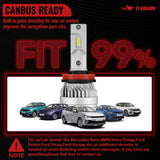 H11 9005 150W 6500K 28000LM White IP67 LED Headlight Bulbs 2 Pairs Flashark