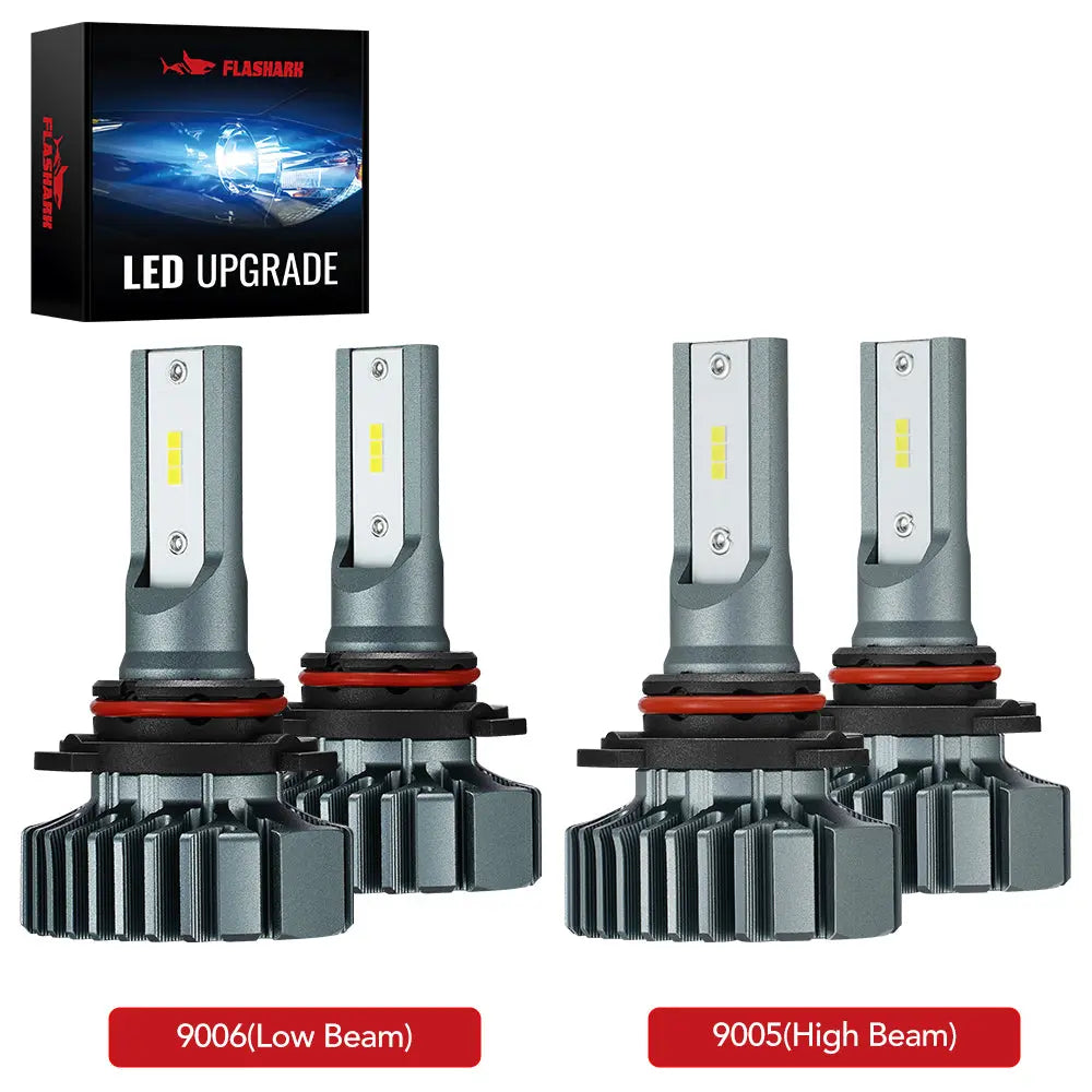 S1 9005/HB3 9006/HB4 120W 6000K 14000LM White IP67 LED Headlight Bulbs 2 Pairs