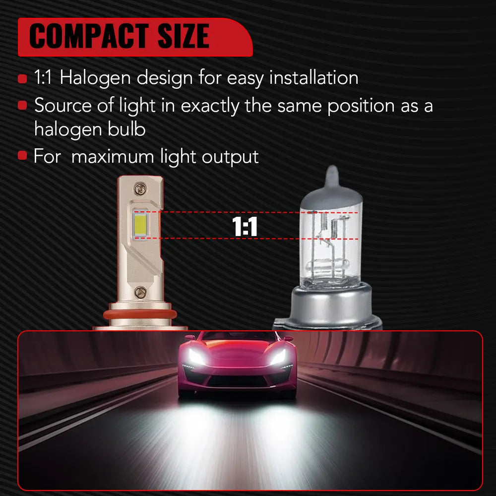 X4 9006/HB4 2Pcs 110W 6500K 28000LM IP68 LED Headlight Bulbs