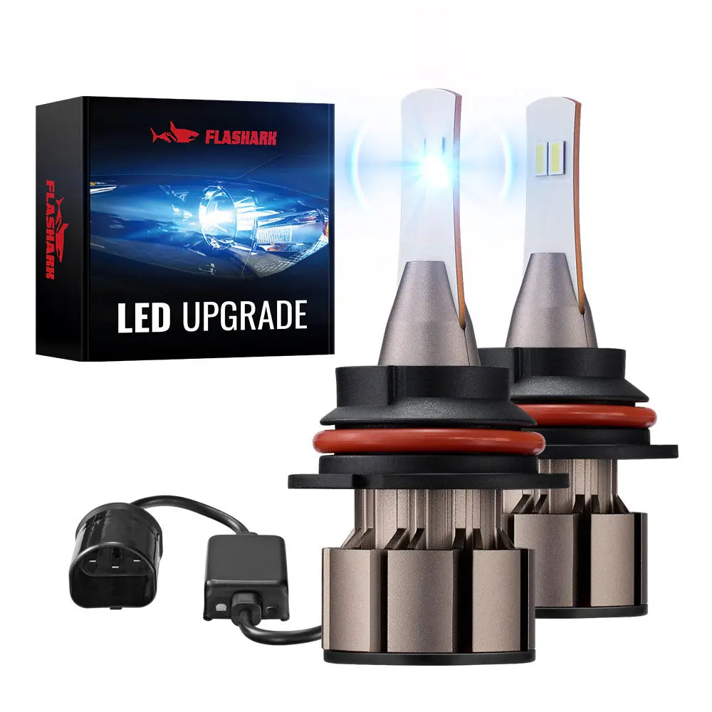 L2 9007/HB5 100W 6000K 24000LM White IP67 LED Headlight Bulbs 2PCS Flashark