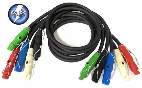 CAM LOCK 2/0 TYPE W Entertainment ,Generator Power Cables 5 CABLE SET WITH CAPS AC/DC WIRE AND SUPPLY