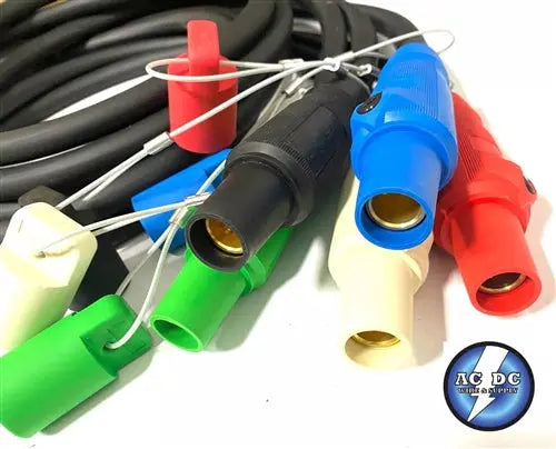 CAM LOCK 2/0 TYPE W Entertainment ,Generator Power Cables 5 CABLE SET WITH CAPS AC/DC WIRE AND SUPPLY