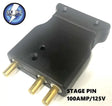 Hubbell Stage Pin Inline Male 100A 125V HBL100SPM AC/DC WIRE AND SUPPLY