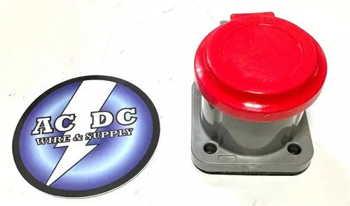 Hubbell HBLNCR Single Pole Connector, Non-Met Cover, RED Camlock series 16 AC/DC WIRE AND SUPPLY