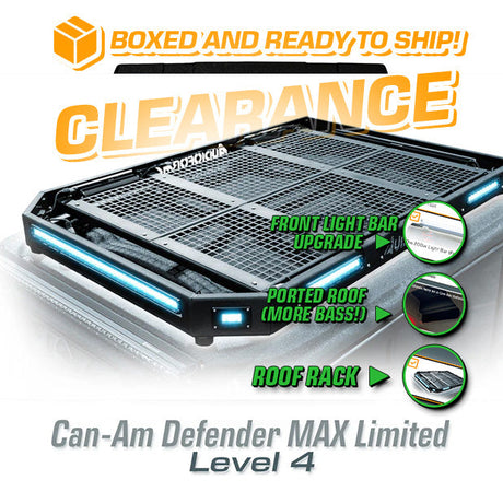 2016-2025 Can-Am Defender MAX Limited/Cab LEVEL 4 Stereo Top (4-Door, HD7-HD10) + Roof Rack