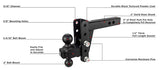 Heavy Duty 4” Drop/Rise Hitch 2" Box Steel Shank
