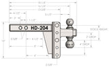 Heavy Duty 4” Drop/Rise Hitch 2" Box Steel Shank