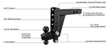 Bulletproof Heavy Duty 8” Drop/Rise Hitch 2" Box Steel Shank
