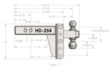 Bulletproof Heavy Duty 4” Drop/Rise Trailer Hitch 2.5" Box Steel Shank