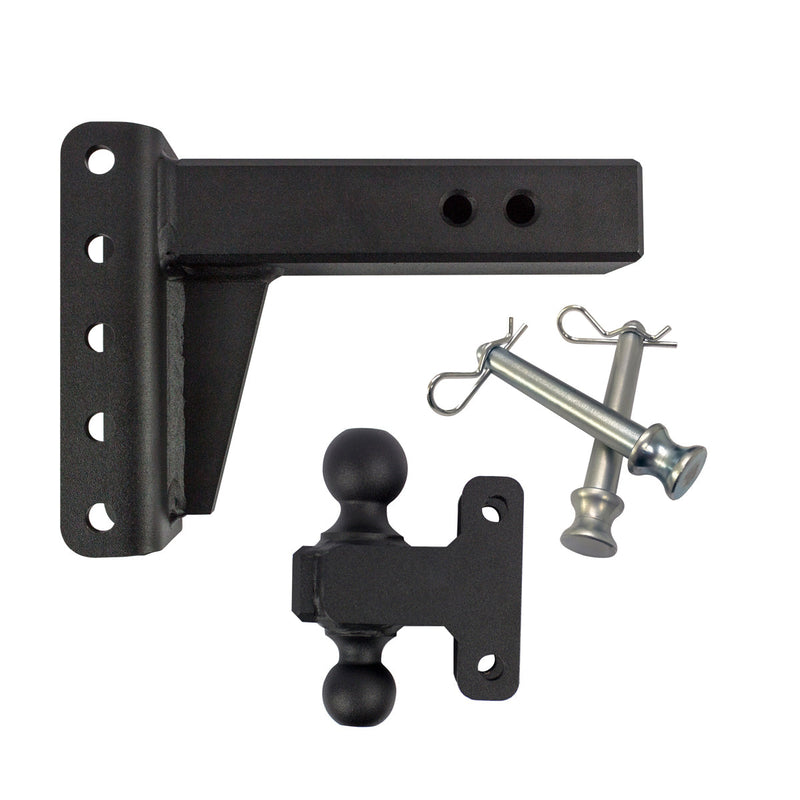 Bulletproof Heavy Duty 4” Drop/Rise Trailer Hitch 2.5" Box Steel Shank